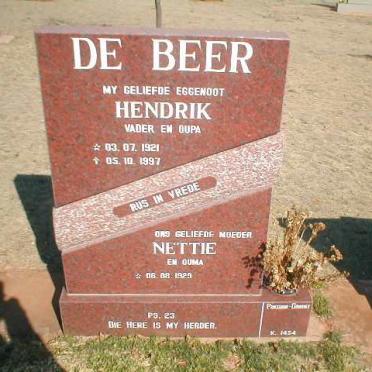 BEER Hendrik, de 1921-1997 &amp; Nettie 1929-