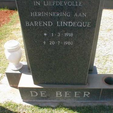 BEER Barend Lindeque, de 1918-1980