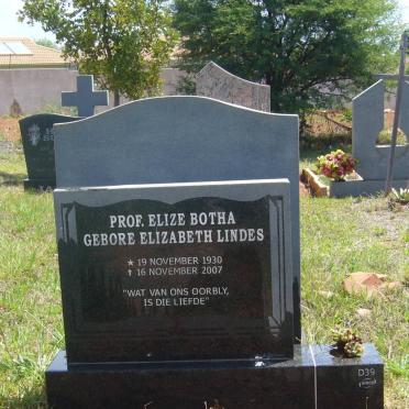 BOTHA Elizabeth nee LINDES 1930-2007