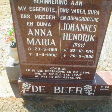 BEER Johannes Hendrik, de 1914-1996 &amp;  Anna Maria 1919-1992