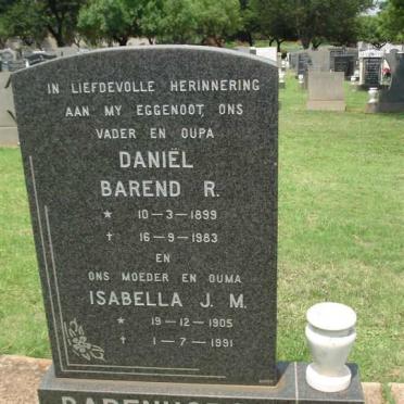 BADENHORST Daniël Barend R. 1899-1983 &amp; Isabella J.M. 1905-1991