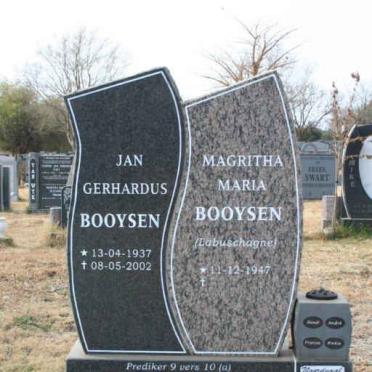 BOOYSEN Jan Gerhardus 1937-2002 &amp; Magritha Maria LABUSCHAGNE 1947-