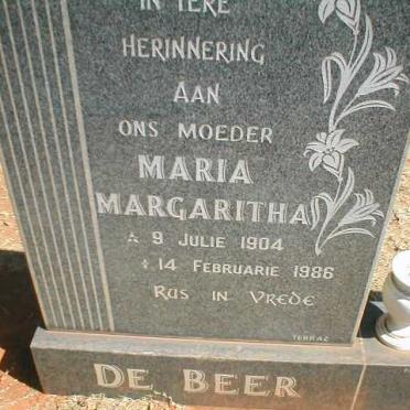 BEER Maria Margaritha, de 1904-1986