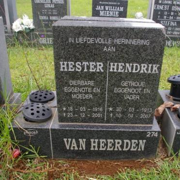 HEERDEN Hendrik, van 1913-2007 &amp; Hester 1916-2001