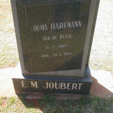 JOUBERT E.M. nee DE BEER 1895-1980
