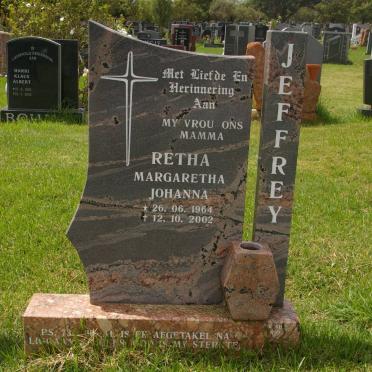 JEFFREY Margaretha Johanna 1964-2002
