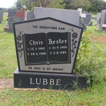 LUBBE Chris 1902-1988 &amp; Hester 1908-1989