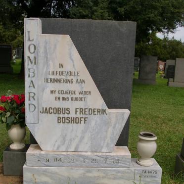 LOMBARD Jacobus Frederik Boshoff 1939-1988