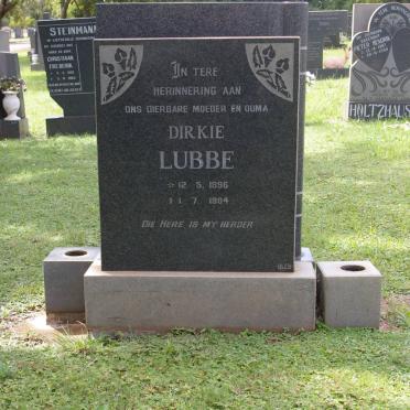 LUBBE Dirkie 1896-1984
