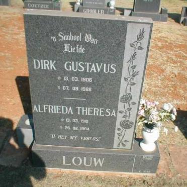 LOUW Dirk Gustavus 1906-1988 &amp; Alfrieda Theresa 1910-1994
