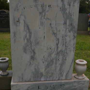 LANGE Gerhardus Marthinus, de 1928-2002 &amp; Anna Elizabeth 1929-1985