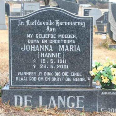 LANGE Johanna Maria, de 1911-2001