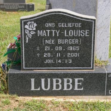 LUBBE Matty-Louise nee BURGER 1965-2001