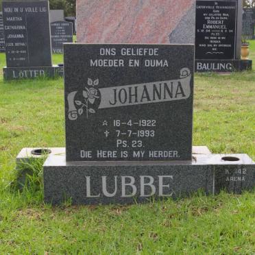 LUBBE Johanna 1922-1993