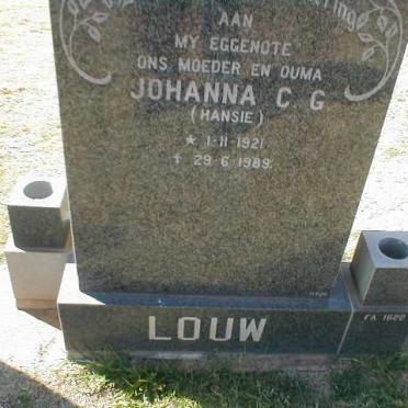 LOUW Johanna C.G. 1921-1989