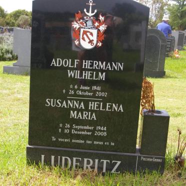 LUDERITZ Adolf Hermann Wilhelm 1941-2002 &amp; Susanna Helena Maria 1944-2005