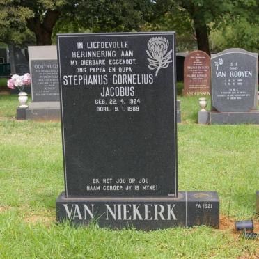 NIEKERK Stephanus Cornelius Jacobus, van 1924-1989