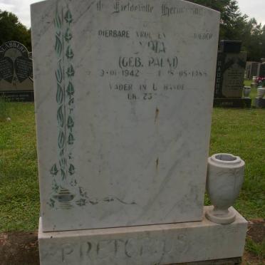 PRETORIUS Lydia nee PALM 1942-1985