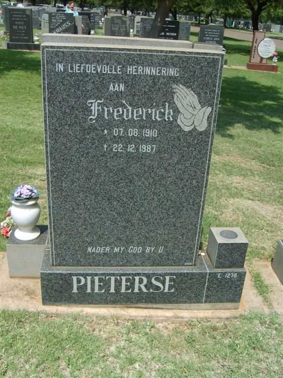 PIETERSE Frederick 1910-1987