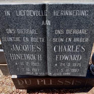 PLESSIS Charles Edward, du 1975-1997 :: DU PLESSIS Jacques Hinedrich 1982-1987