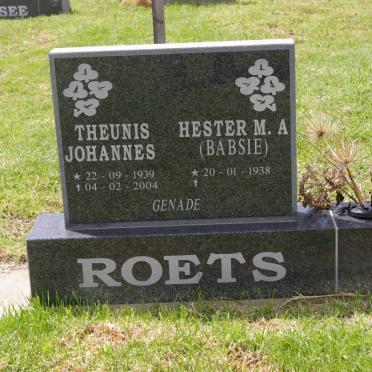 ROETS Theunis Johannes 1939-2004 &amp; Hester M.A. 1938-