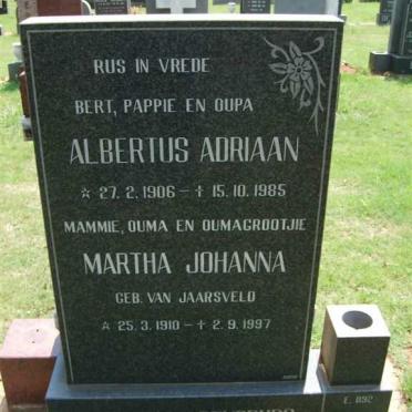 RENSBURG Albertus Adriaan, Jansen van 1906-1985 &amp; Martha Johanna VAN JAARSVELD 1910-1997