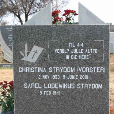 STRYDOM Sarel Lodewikus 1941- &amp; Christina VORSTER 1953-2001