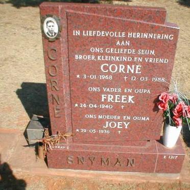 SNYMAN Freek 1940- &amp; Joey 1936- :: SNYMAN Corné 1968-1988