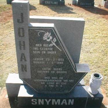 SNYMAN Johan 1973-1993