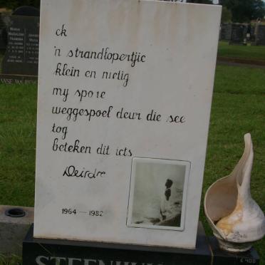 STEENHUISEN Deirdre 1964-1982