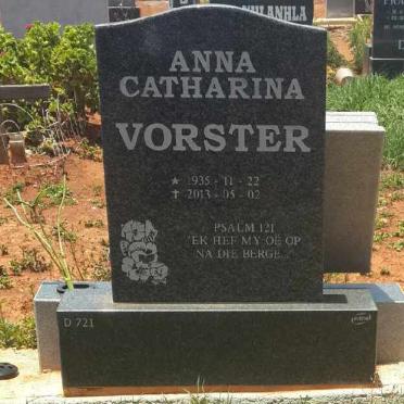 VORSTER Anna Catharina 1935-2013