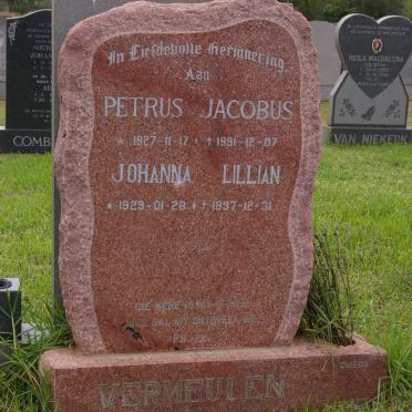 VERMEULEN Petrus Jacobus 1927-1991 &amp; Johanna Lillian 1929-1997