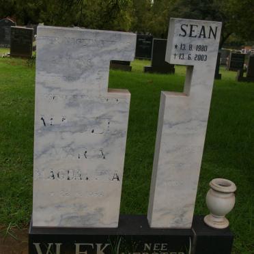 VLEK Madel Maria Magdalena nee VERSTER 1953-1982 :: VLEK Sean 1980-2003