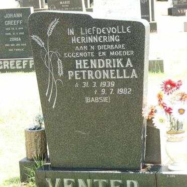 VENTER Hendrika Petronella 1939-1982