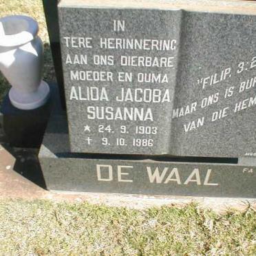WAAL Alida Jacoba Susanna, de 1903-1986