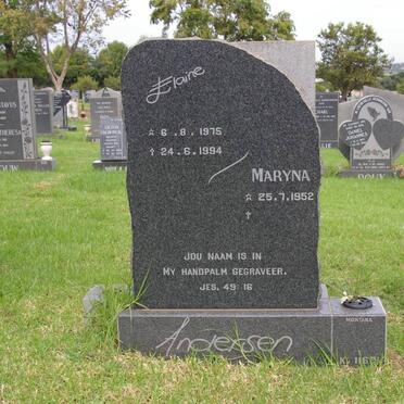 ANDERSON Maryna 1952- :: Elaine 1975-1994