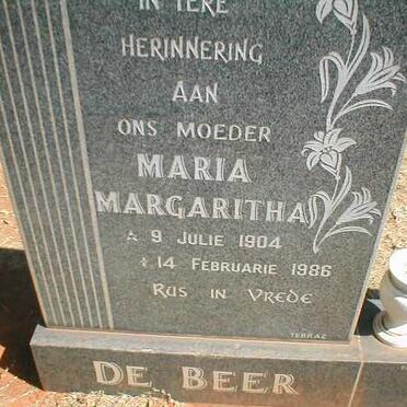BEER Maria Margaritha, de 1904-1986