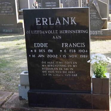 ERLANK Eddie 1911-2002 &amp; Francis 1904-1989