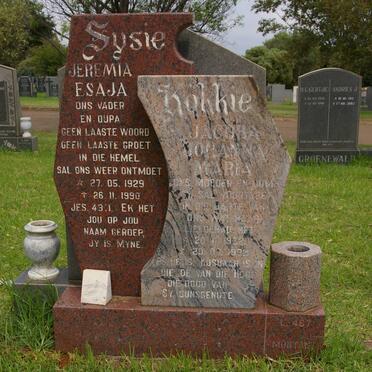 FOUCHE Jeremia Esaja 1929-1990 &amp; Jacoba Johanna Maria 1932-1992