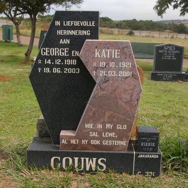 GOUWS George 1918-2003 &amp; Katie 1921-2001