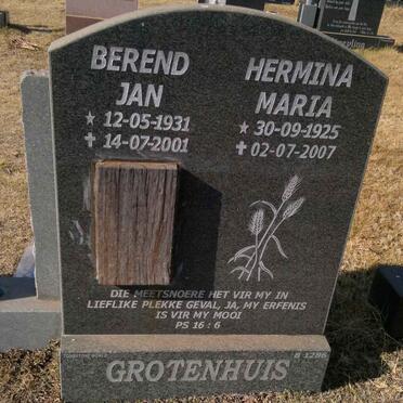 GROTENHUIS Berend Jan 1931-2001 &amp; Hermina Maria 1925-2007