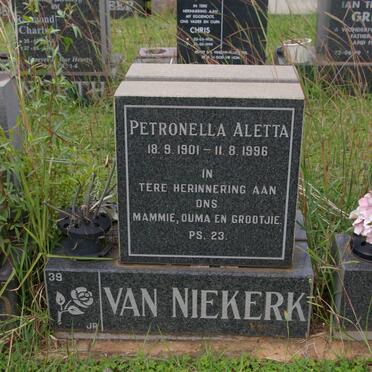 NIEKERK Petronella Aletta, van 1901-1996