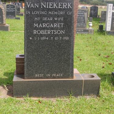 NIEKERK Margaret Robertson, van 1894-1981
