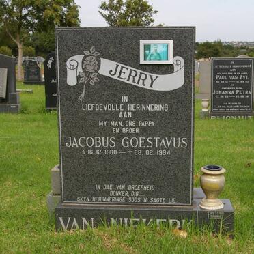 NIEKERK Jacobus Goestavus, van 1960-1994