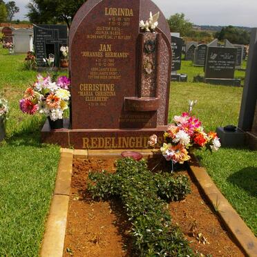 REDELINGHUYS Johannes Hermanus 1943-2009 &amp; Maria Christina Elizabeth 1942- :: REDELINGHUYS Lorinda 1970-2001