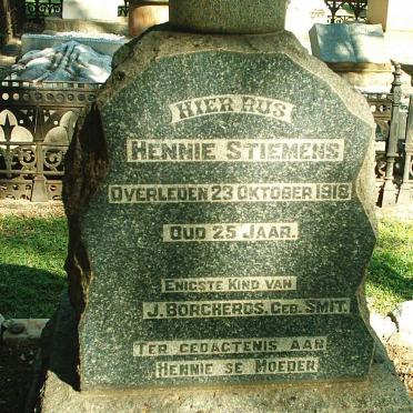 BORCHERDS Hennie Stiemens 1883-1918