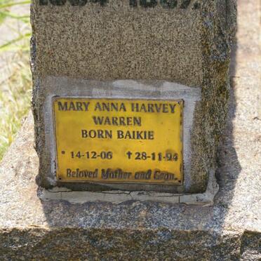 WARREN Mary Anna Harvey nee BAIKIE 1906-1994