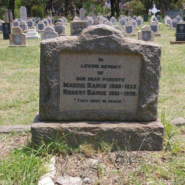 BAIKIE Robert 1861-1935 &amp; Maggie 1868-1933