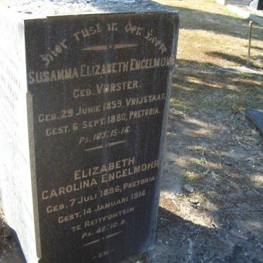 ENGELMOHR Susanna Elizabeth  nee VORSTER 1859-1880 :: ENGELMOHR Elizabeth Carolina 1886-1914