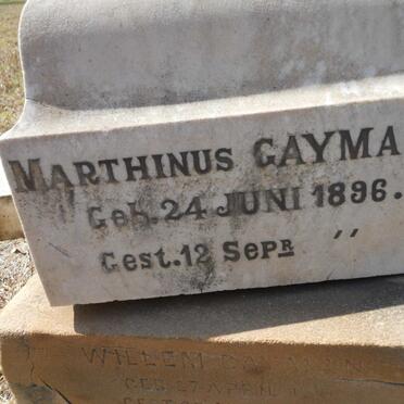 GAYMANS Margaretha 1892-1894 :: GAYMANS Marthinus 1896-1896 :: GAYMANS Willem 18?4-18?5